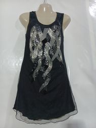 VEROMODA Black Sequin Embellished Sheer Dress