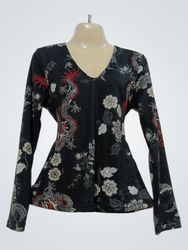 LA CITY Blouse pour femme à manches longues imprim..