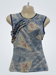 AIIZ JEANS Sleeveless Floral Patchwork Top