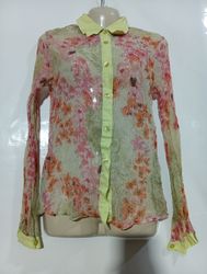 électre PARIS Chemise transparente fleurie à bouto..