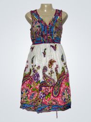Derhy Women's Paisley Print V-Neck Sleeveless Dres..
