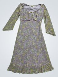 Long Sleeve Paisley Dress