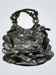 Black Leather Heart Handbag