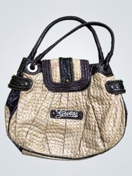 Guess Beige Crocodile Embossed Handbag