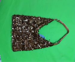 Sequined Brown Bag