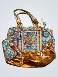 Multicolor Purse with Gold Accents