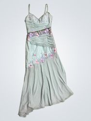 Light Blue Floral Evening Dress