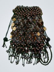 Beaded drawstring pouch