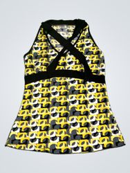Women's Sleeveless Halter Neck Top with Geometric ..