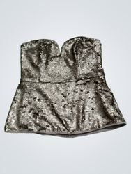 Next Sequin Strapless Peplum Top