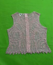AfterShock Pink Lace Beaded Sleeveless Top