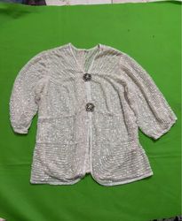 White Sequin Embellished Jacket
