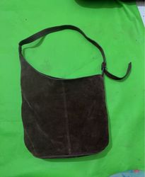 Brown Suede Shoulder Bag