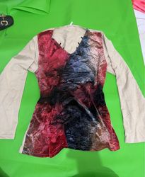 Long Sleeve Abstract Print Top