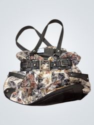 Floral Pattern Handbag with Buckle Detail
