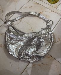 Silver Sequin Shoulder Bag
