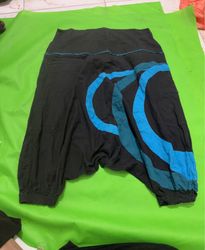 Black Pants with Blue Swirl Design