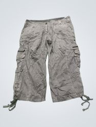 Yessica Calças Capri Cargo Femininas