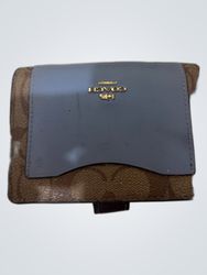 Coach Signature Canvas Tri-Fold Wallet