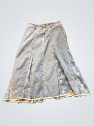 GOOD MODE Gonna Denim Maxi con Ricamo Floreale