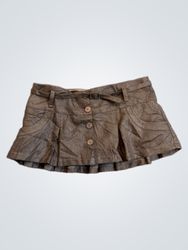 Lovetrf.x Brown Pleated Mini Skirt