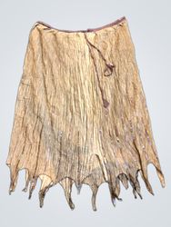 Brown Crinkled Skirt with Sequins