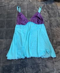 Turquoise and Purple Babydoll Lingerie