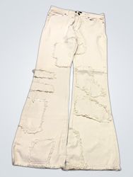 Nova Men Cream Reworked Flare Jeans