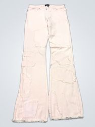 NOVAMEN Pink Distressed Flare Jeans