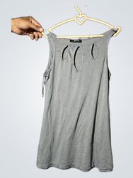 Morgan De Toi Grey Cut-out Tank Top