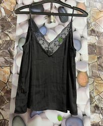 Morgan Black Lace Trim Cami Top