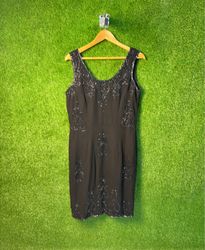 JKara New York Black Beaded Sleeveless Dress