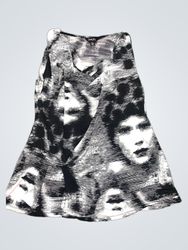 Dusaks Designs ブラック＆ホワイト グラフィックプリント ノースリーブトップ