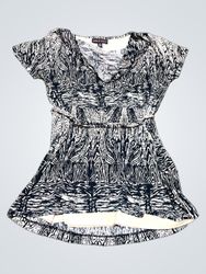 DANA BUCHMAN Women's Zebra Print Short Sleeve Belt..