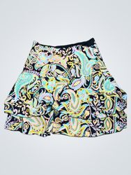 Tribal Paisley Print Tiered Skirt