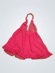 Pink Lace Halter Dress
