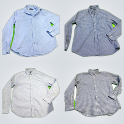 Striped Plaid Button-Up Shirts