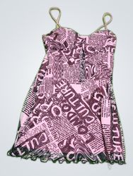 Urban Outfitters Pink Newspaper Print Mini Dress