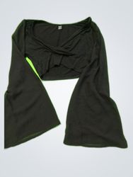 SHEIN Black Sheer Long Sleeve Blouse