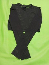 Rue 21 Black Sheer Mesh Long-Sleeve Top