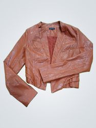 MICHEL Brown Faux Leather Jacket