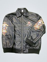 Ed Hardy Faux Leather Bomber Jacket