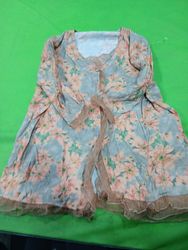 Women's floral print long sleeve dress with tie wa..