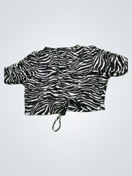 Top com cordão franzido em estampa de zebra Pink W..