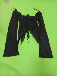 Forever 21 Top Ruched de Malha Preta