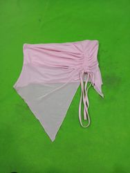 Rosa gerafftes Neckholder-Top