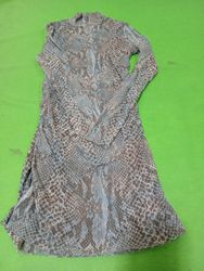 Snakeskin Print Mesh Dress