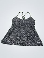 ROXY Schwarz-weißes gepunktetes Neckholder-Tankini..