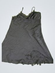 Black nightgown with lace trim