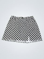 NO BOUNDARIES Black and White Checkered Mini Skirt